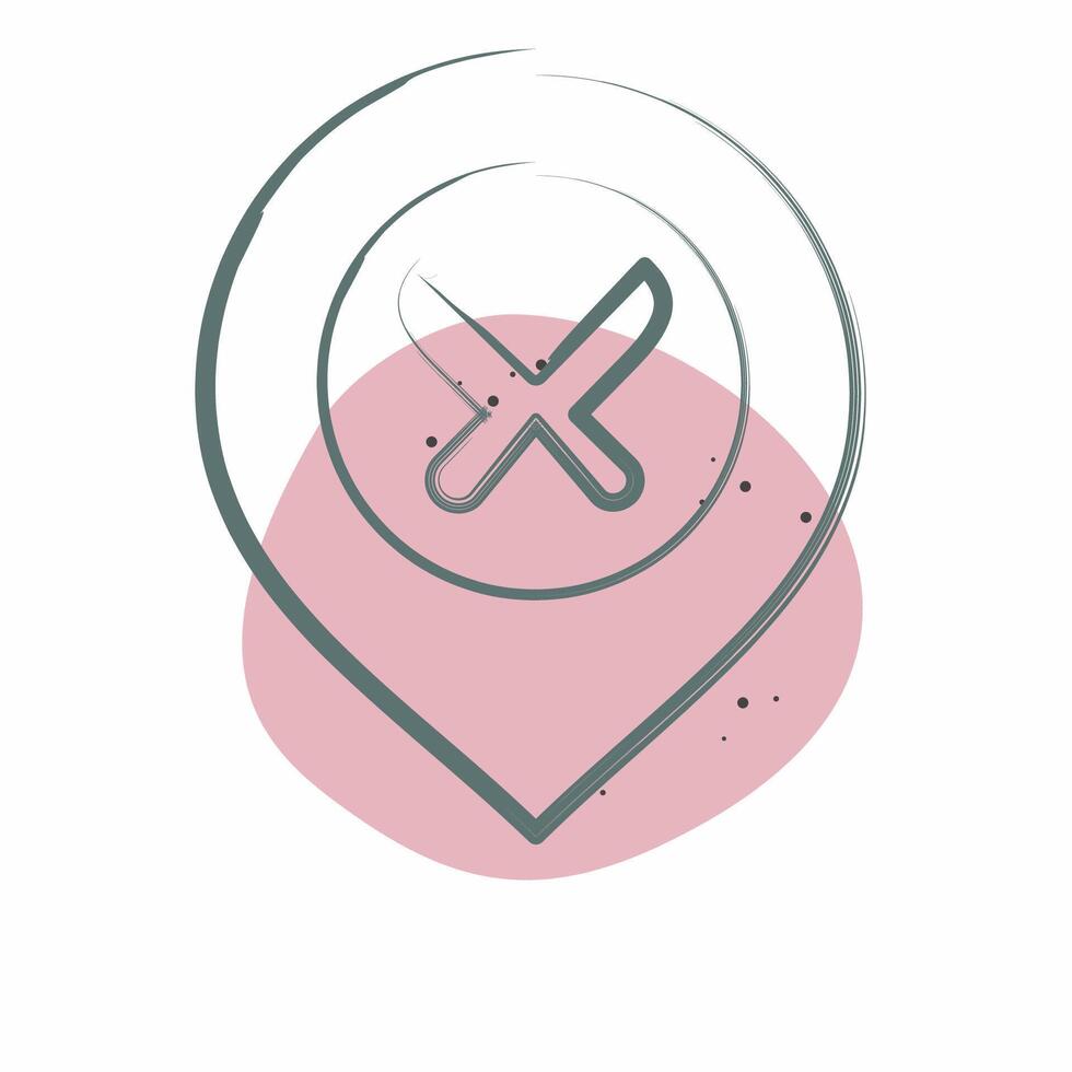 Icon Restaurant. related to Location symbol. Color Spot Style. design editable vector