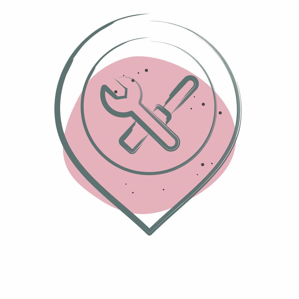 Icon Engineering. related to Location symbol. Color Spot Style. design editable vector