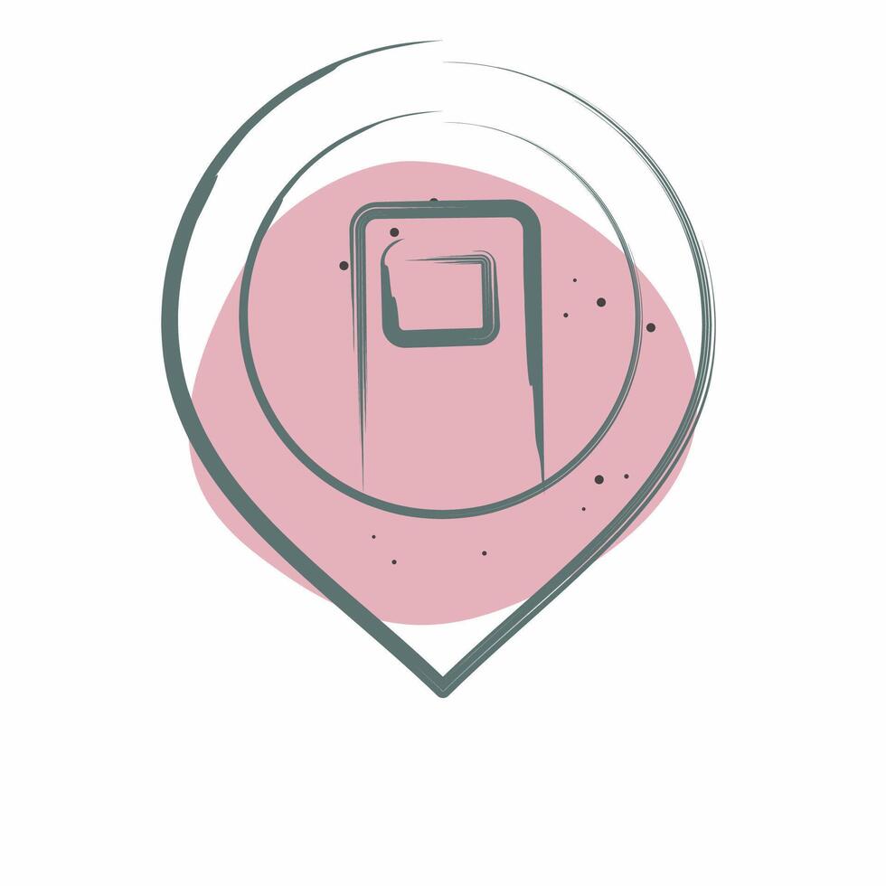 Icon Charging Station. related to Location symbol. Color Spot Style. design editable vector