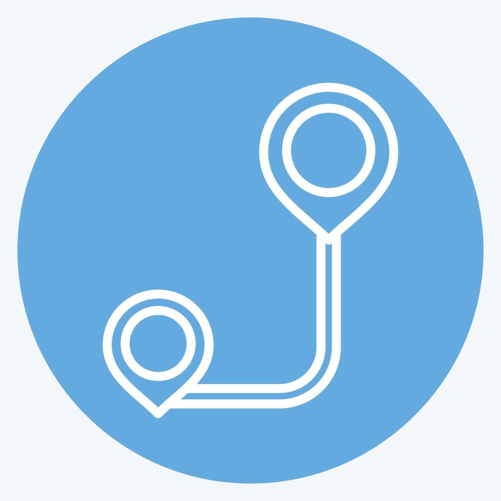 Icon Route Path. related to Location symbol. blue eyes style. design editable vector