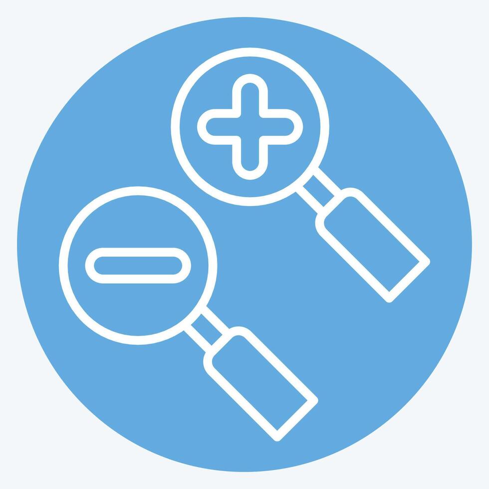 Icon Zoom Area. related to Location symbol. blue eyes style. design editable vector
