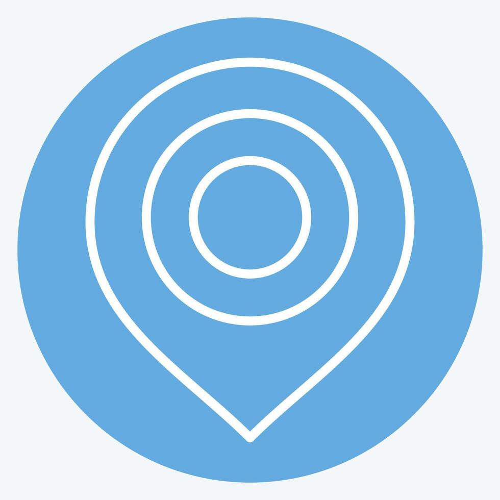 Icon Map Marker. related to Location symbol. blue eyes style. design editable vector