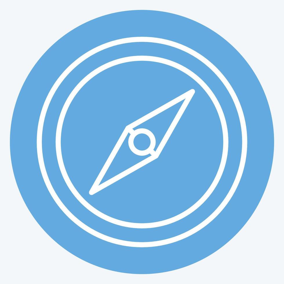 Icon Compass. related to Location symbol. blue eyes style. design editable vector