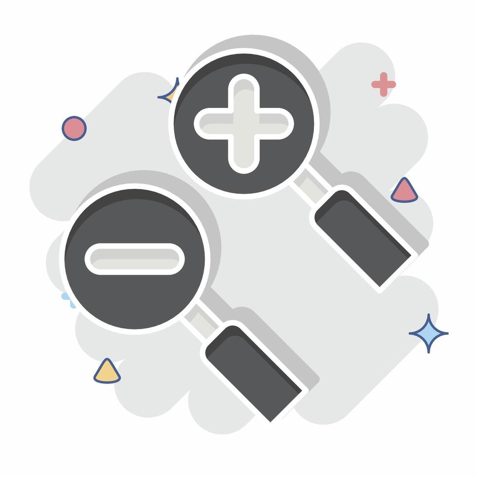 Icon Zoom Area. related to Location symbol. comic style. design editable vector