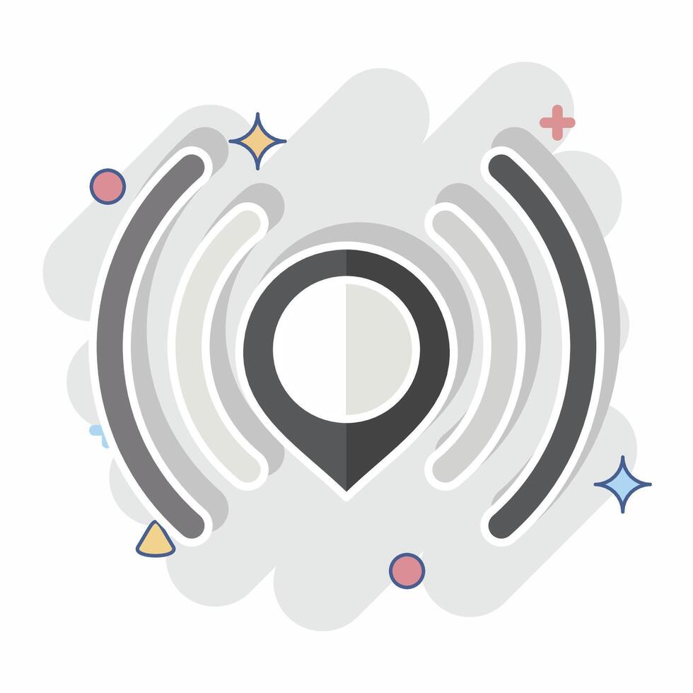 Icon Send Location. related to Location symbol. comic style. design editable vector
