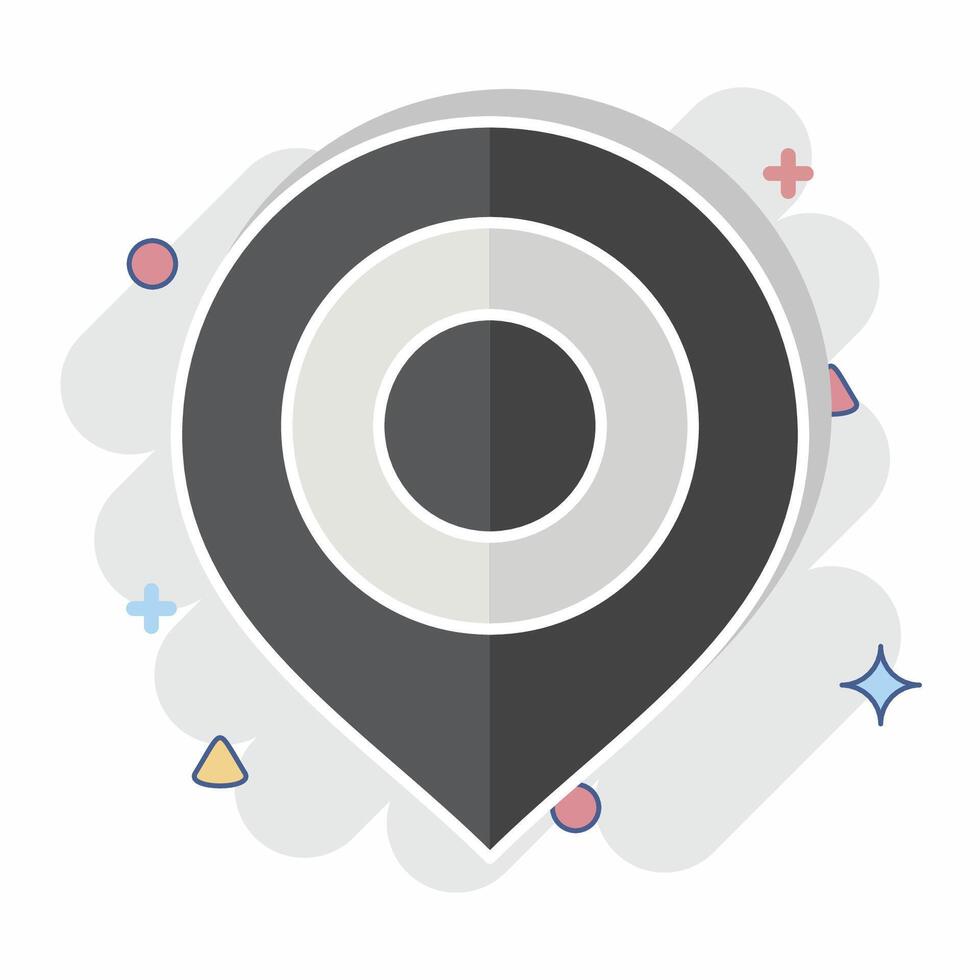 Icon Map Marker. related to Location symbol. comic style. design editable vector