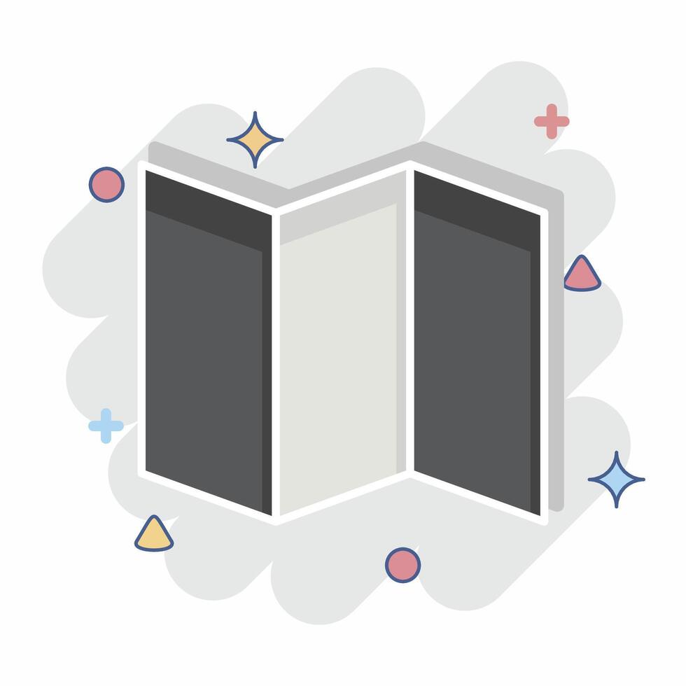 Icon Map. related to Location symbol. comic style. design editable vector