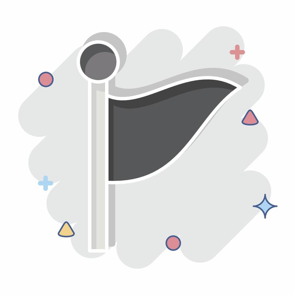 Icon Flag 2. related to Location symbol. comic style. design editable vector