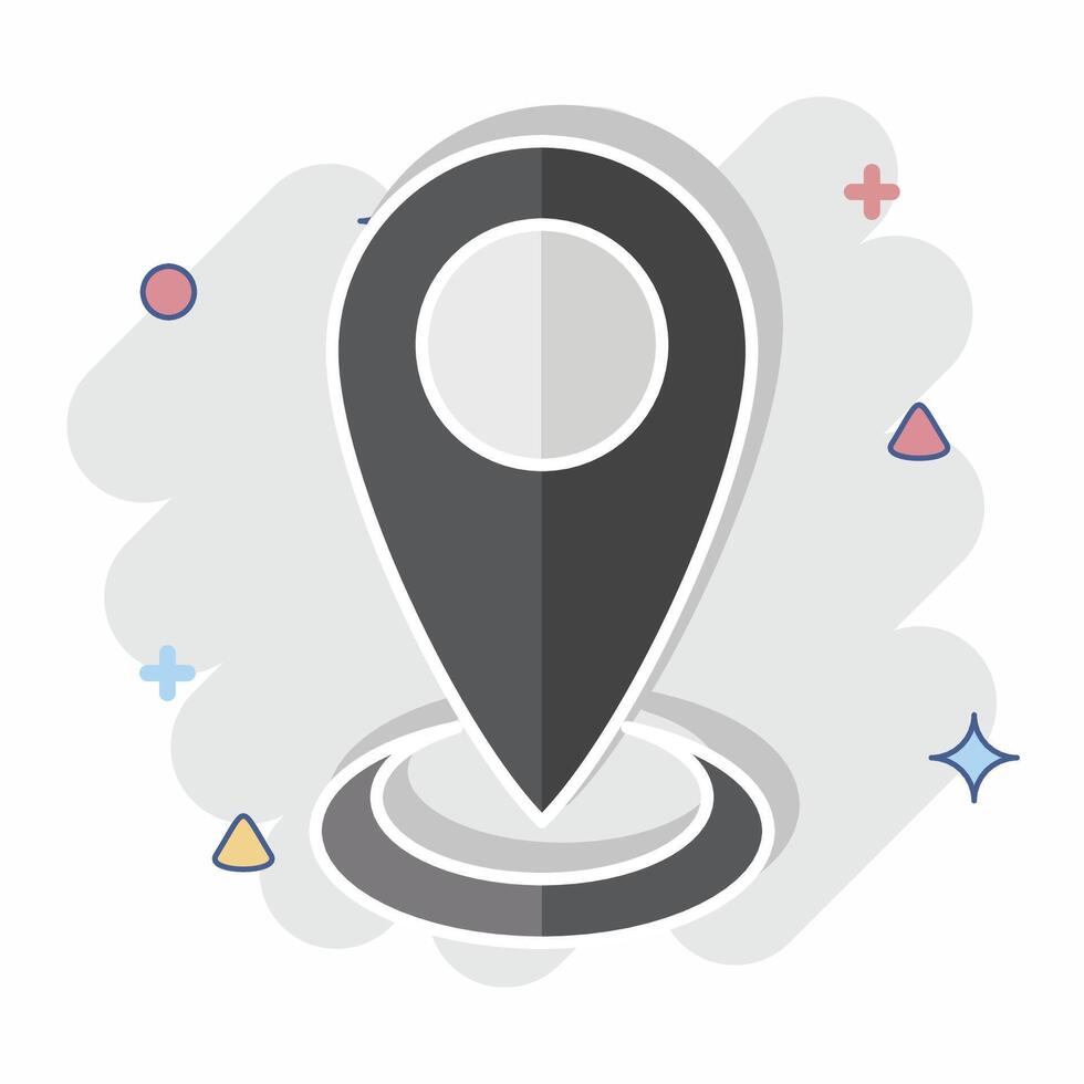 Icon Current Location. related to Location symbol. comic style. design editable vector
