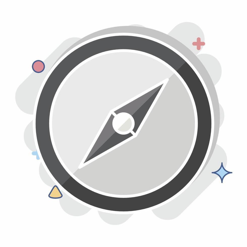 Icon Compass. related to Location symbol. comic style. design editable vector
