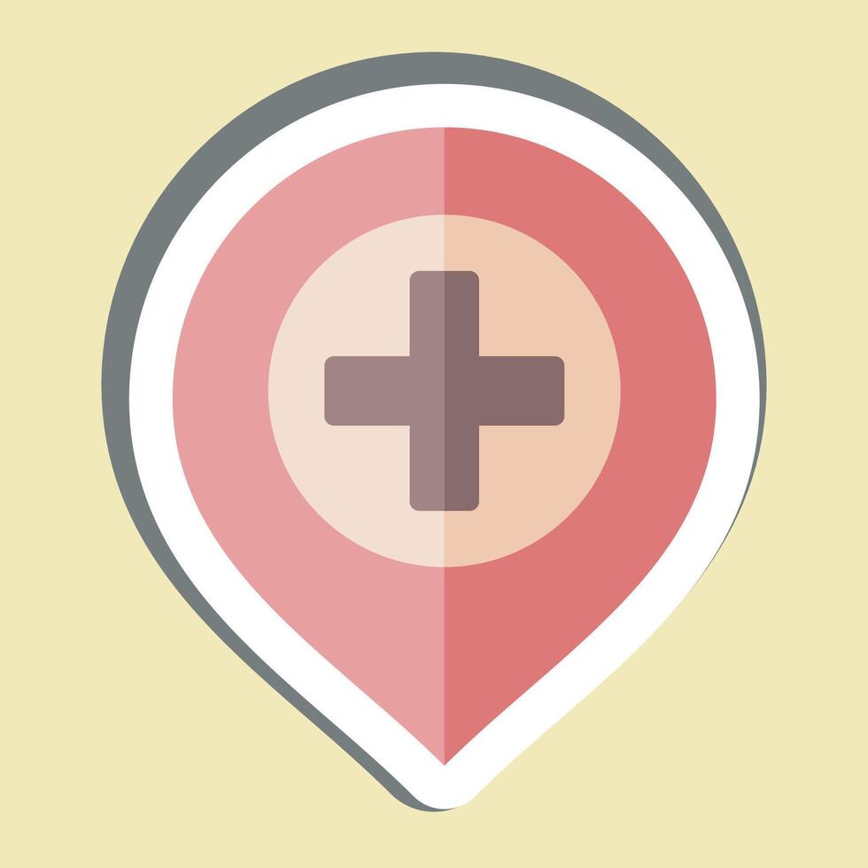 Sticker Hospital. related to Location symbol. design editable vector