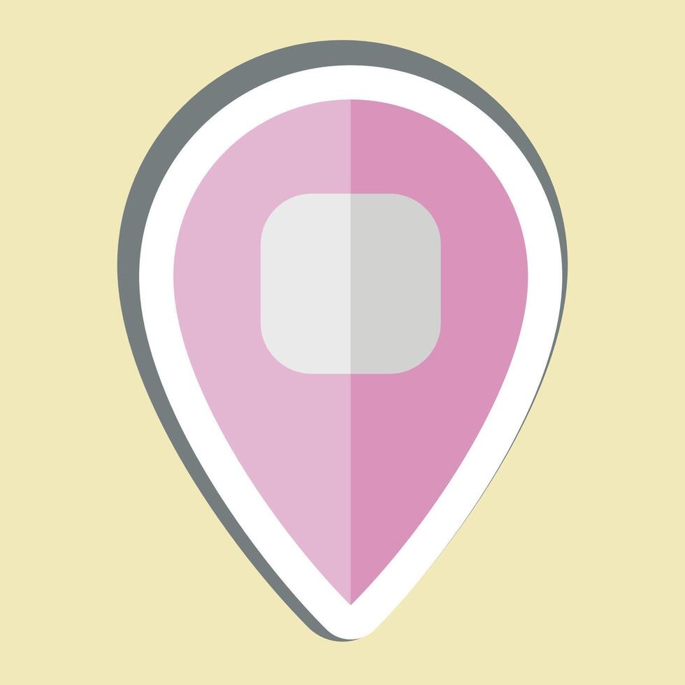 Sticker Location Pin 2. related to Location symbol. design editable vector