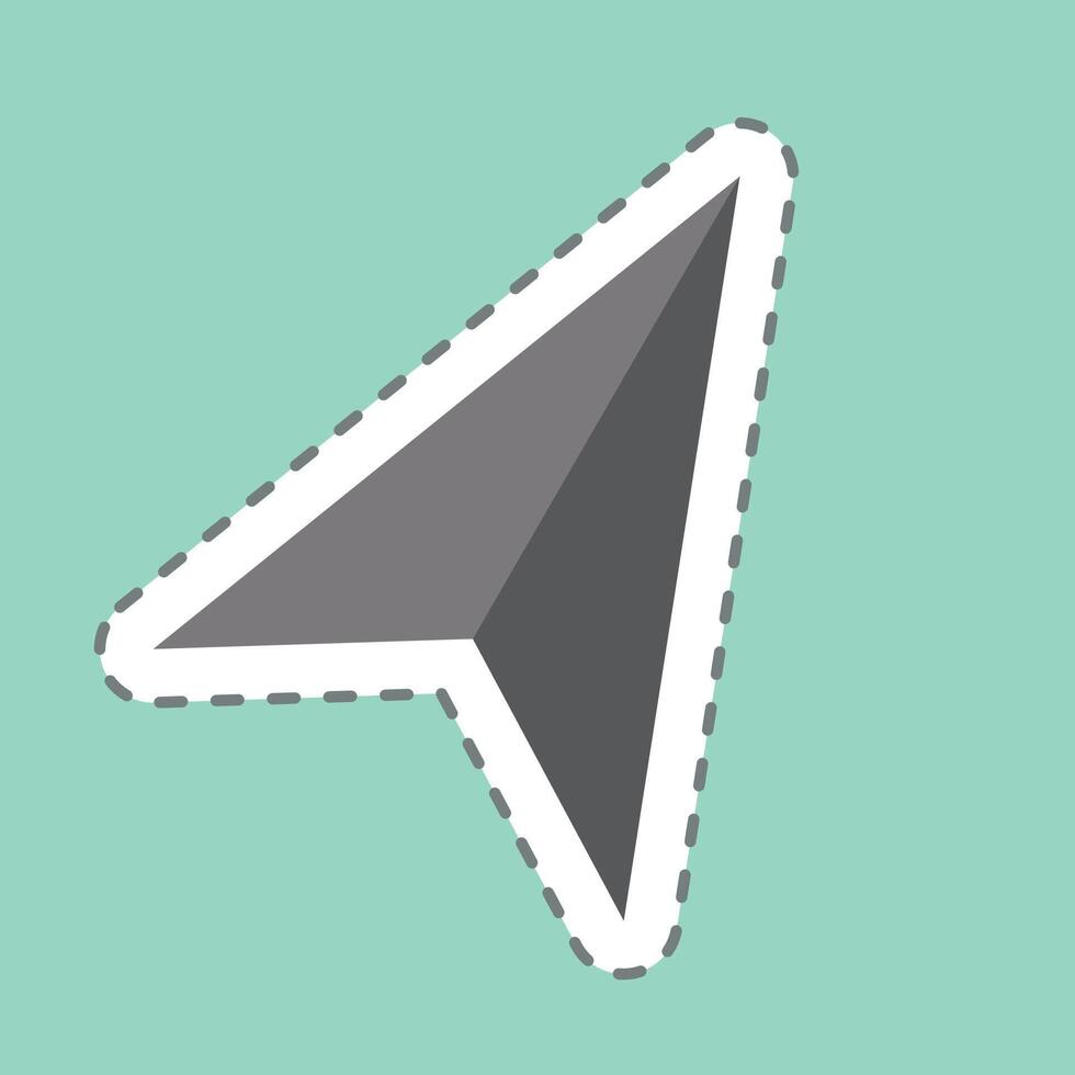 Sticker line cut Navigation. related to Location symbol. design editable vector