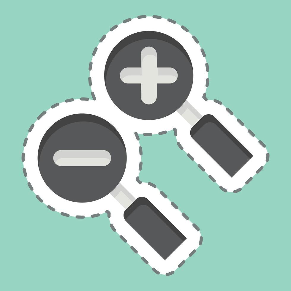 Sticker line cut Zoom Area. related to Location symbol. design editable vector