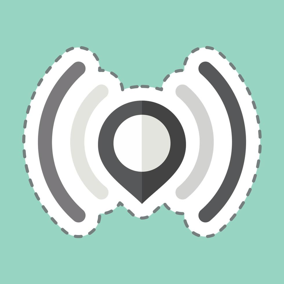 Sticker line cut Send Location. related to Location symbol. design editable vector