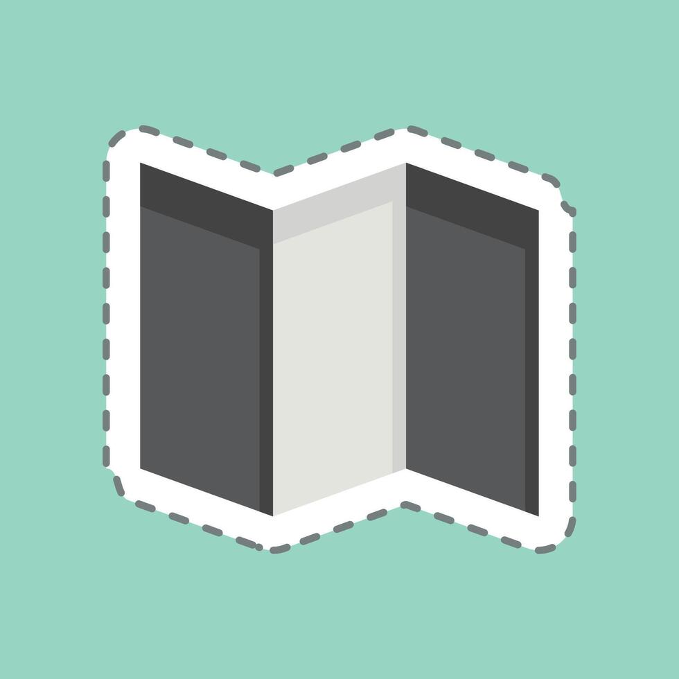 Sticker line cut Map. related to Location symbol. design editable vector