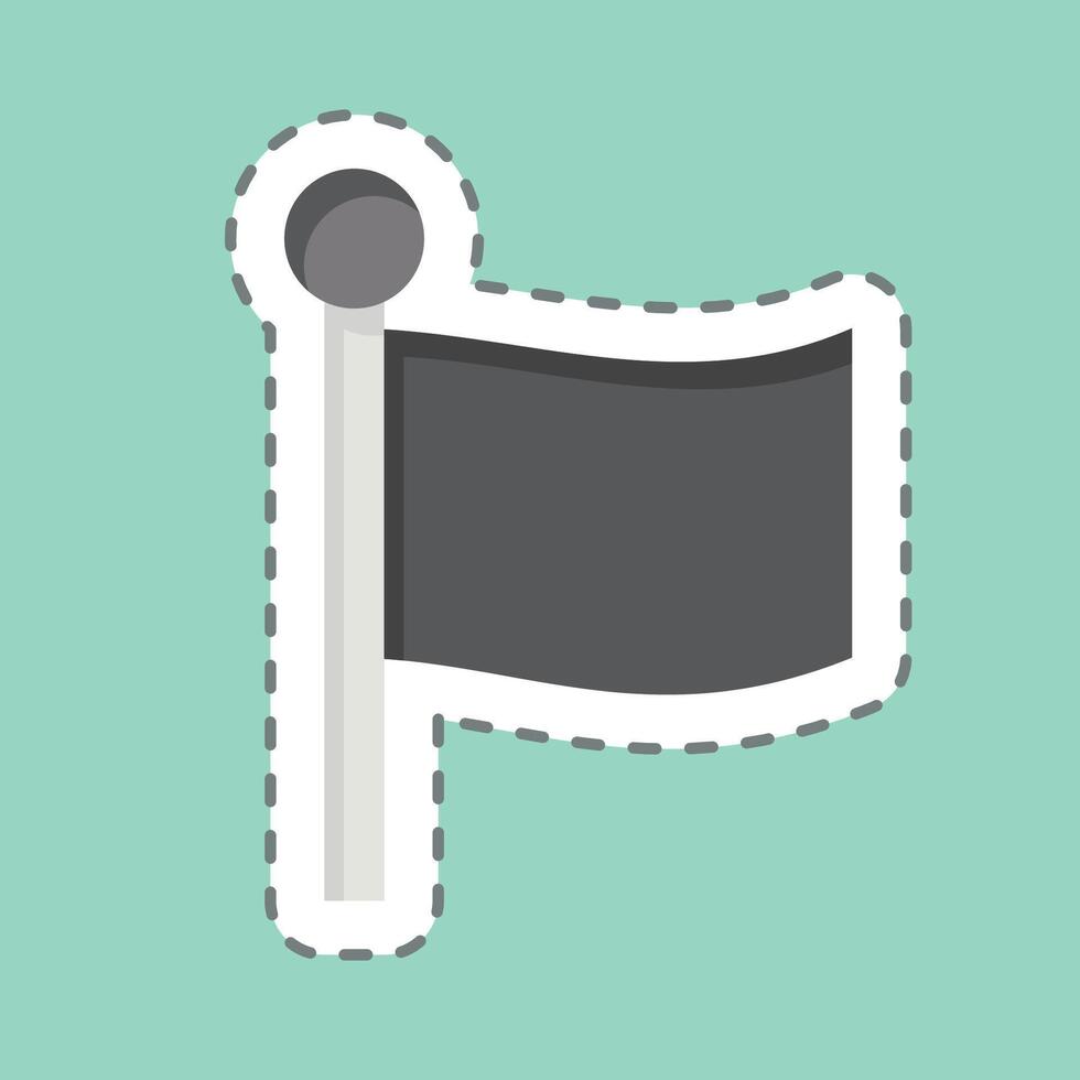 Sticker line cut Flag. related to Location symbol. design editable vector