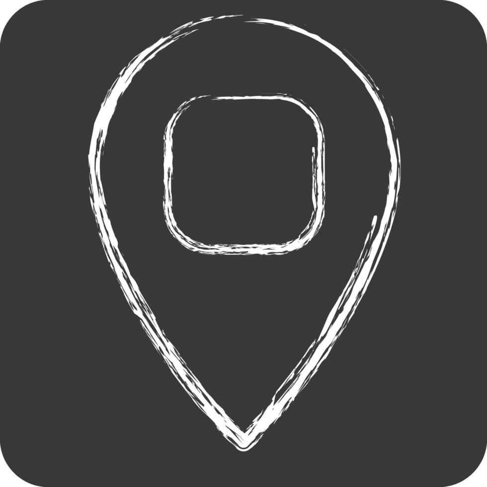 Icon Location Pin 2. related to Location symbol. chalk Style. design editable vector