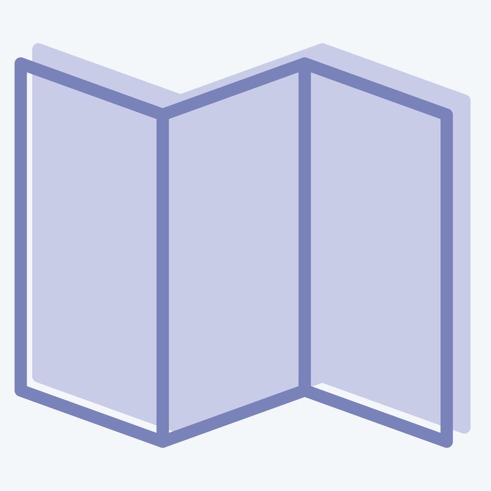 Icon Map. related to Location symbol. two tone style. design editable vector
