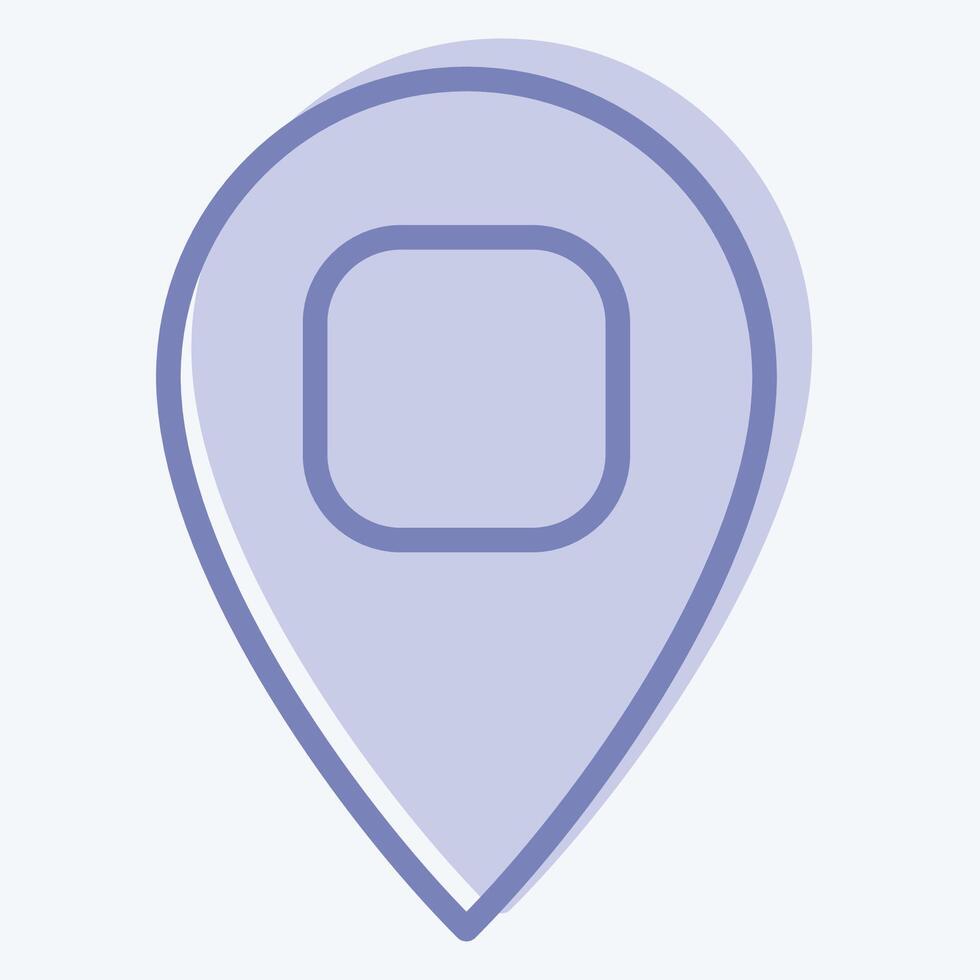 Icon Location Pin 2. related to Location symbol. two tone style. design editable vector