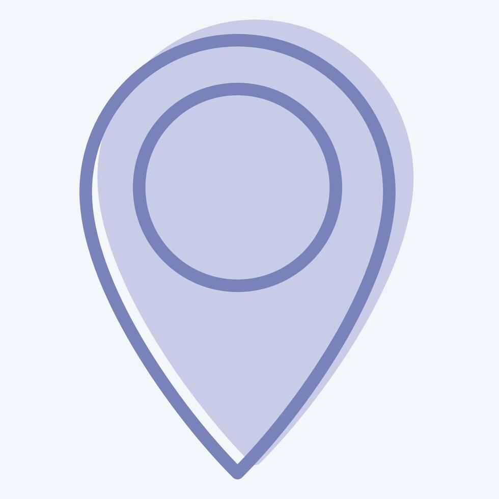 Icon Location Pin. related to Location symbol. two tone style. design editable vector
