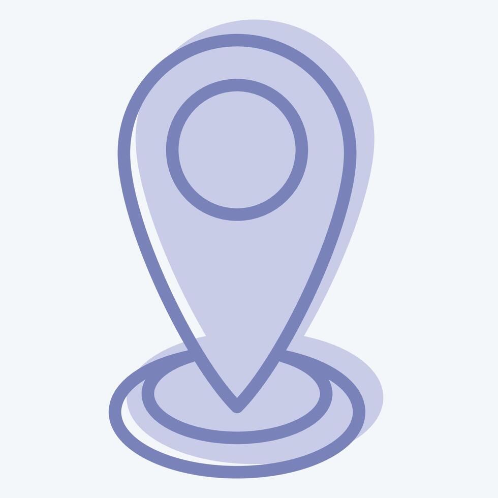 Icon Current Location. related to Location symbol. two tone style. design editable vector