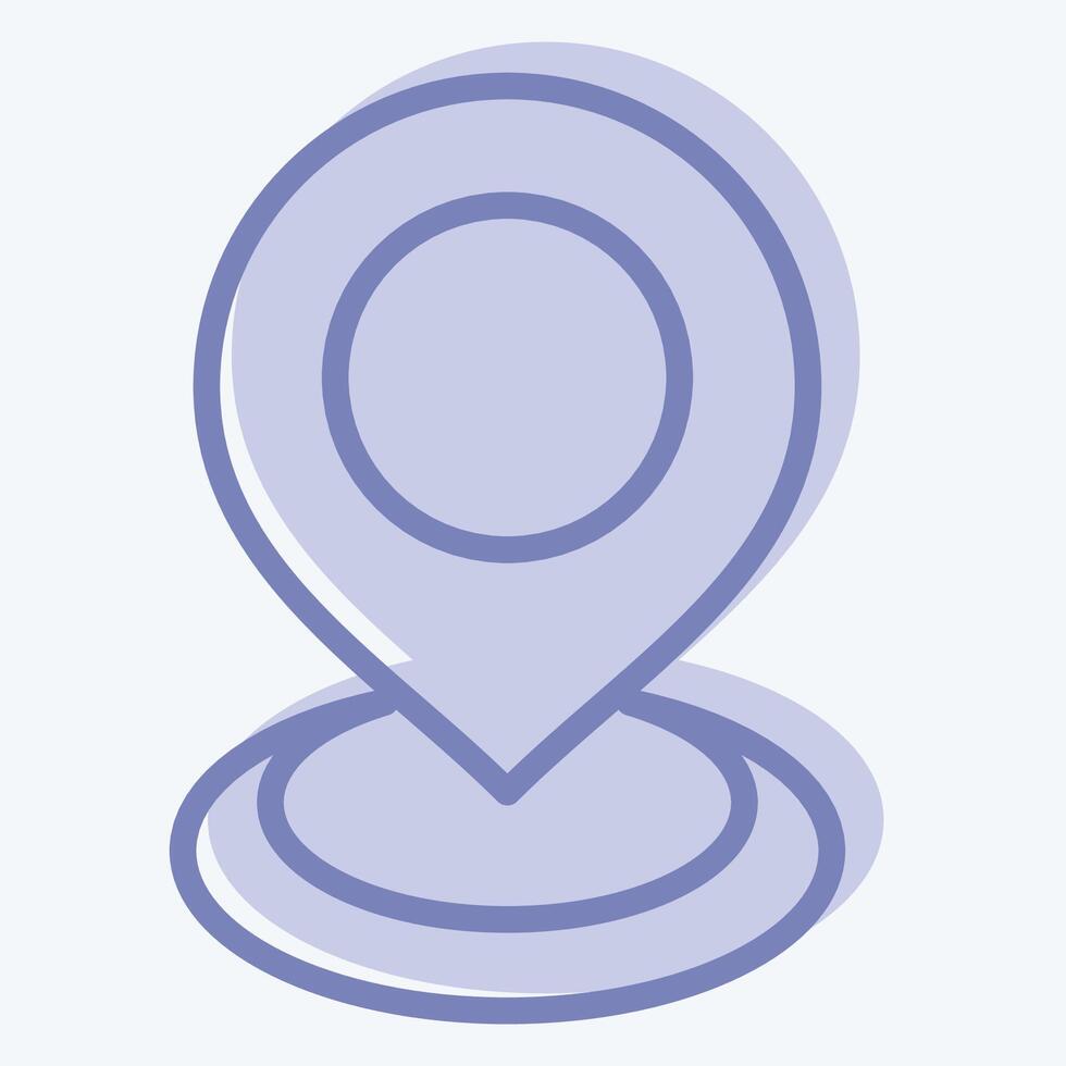 Icon Current Location 2. related to Location symbol. two tone style. design editable vector