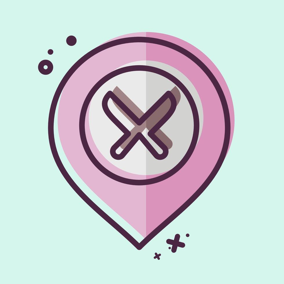 Icon Restaurant. related to Location symbol. MBE style. design editable vector