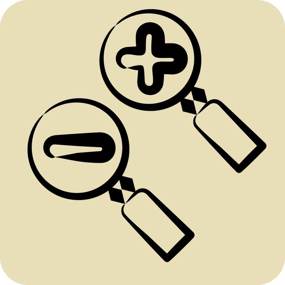 Icon Zoom Area. related to Location symbol. hand drawn style. design editable vector