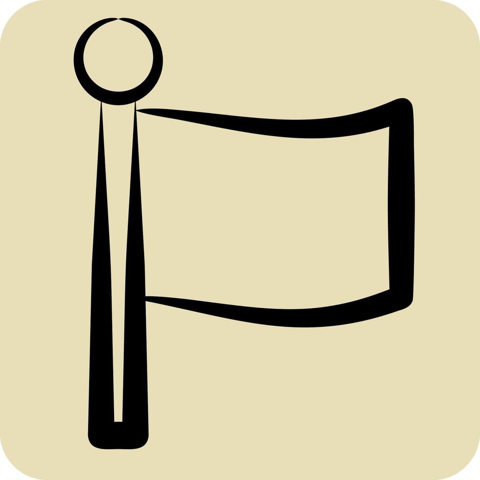 Icon Flag. related to Location symbol. hand drawn style. design editable vector