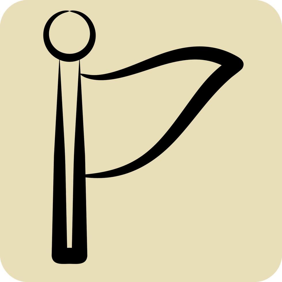 Icon Flag 2. related to Location symbol. hand drawn style. design editable vector