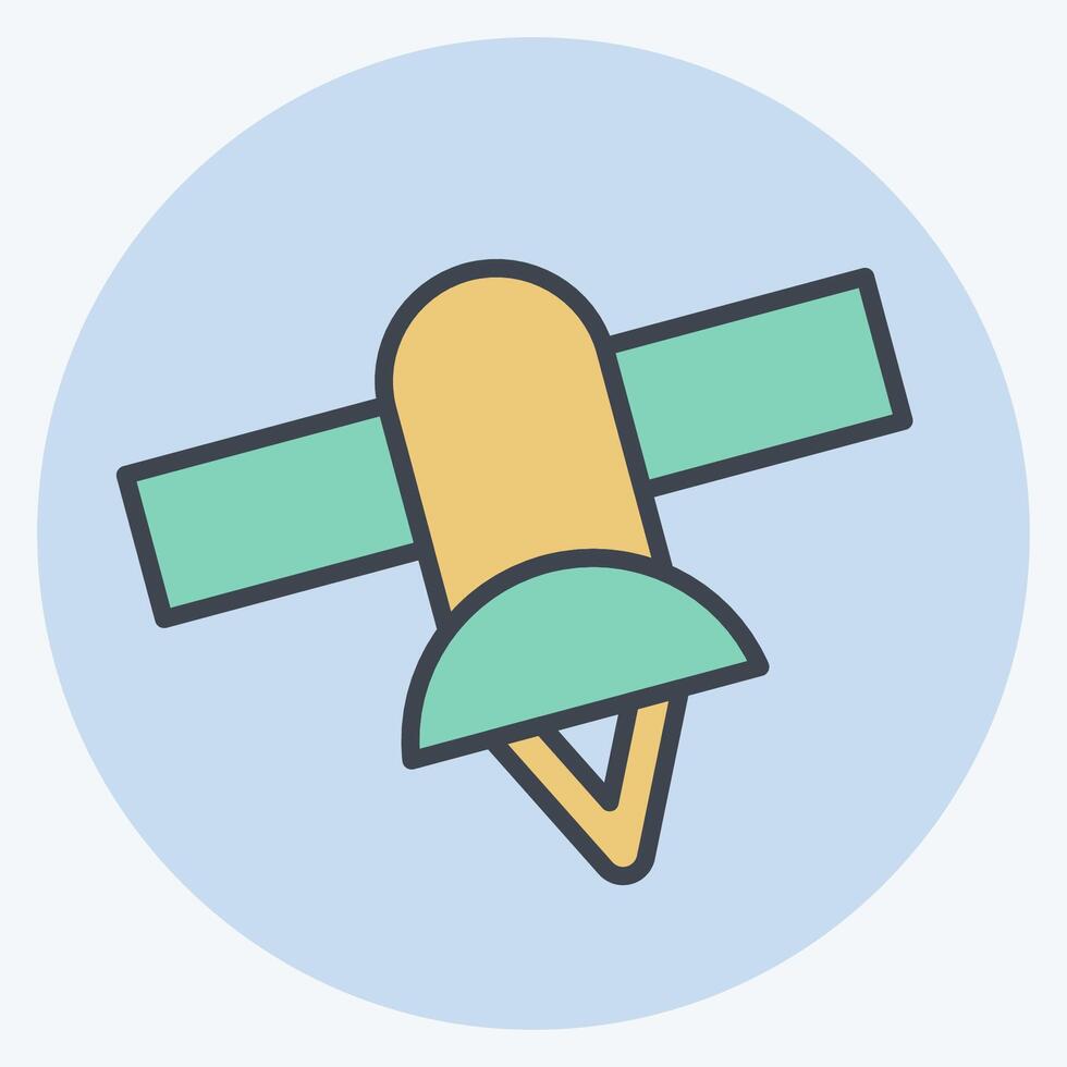 Icon Satelillite Positioning. related to Location symbol. color mate style. design editable vector
