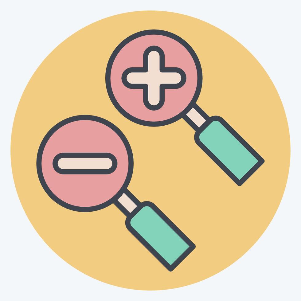 Icon Zoom Area. related to Location symbol. color mate style. design editable vector