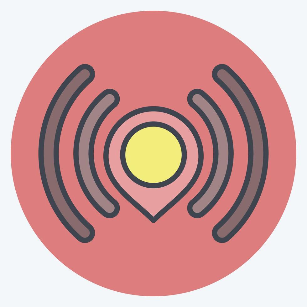 Icon Send Location. related to Location symbol. color mate style. design editable vector