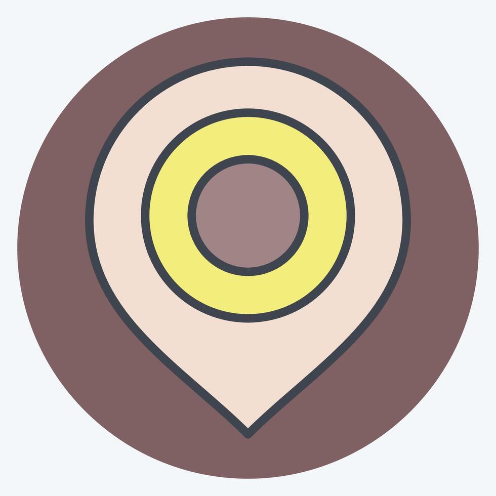 Icon Map Marker. related to Location symbol. color mate style. design editable vector