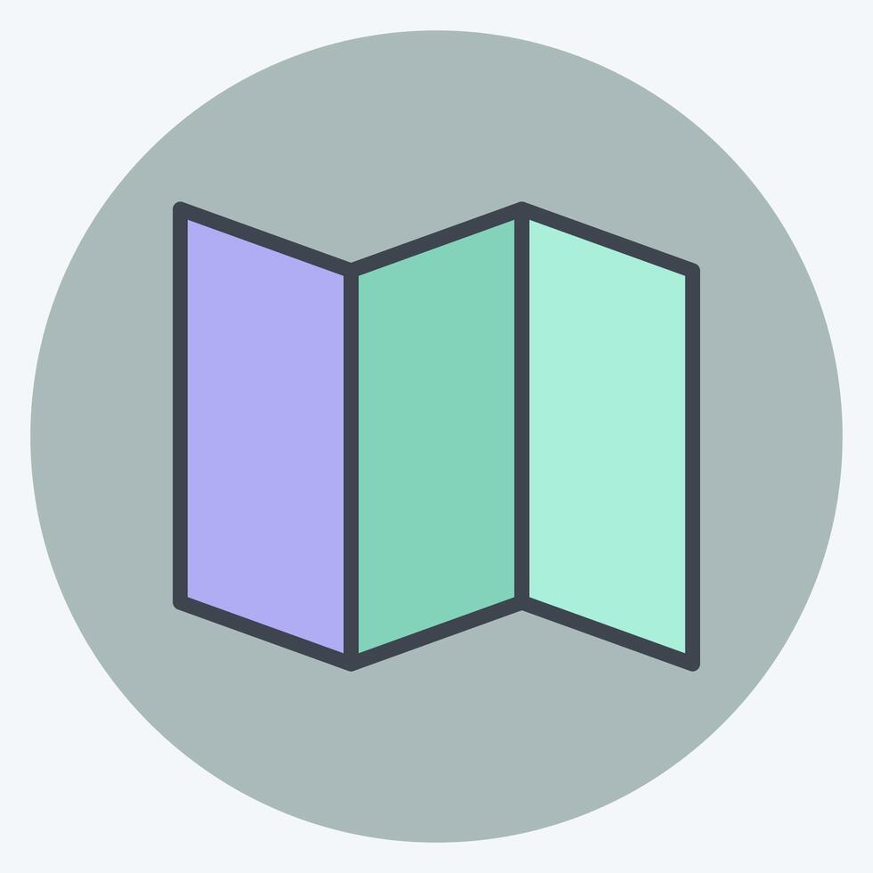 Icon Map. related to Location symbol. color mate style. design editable vector