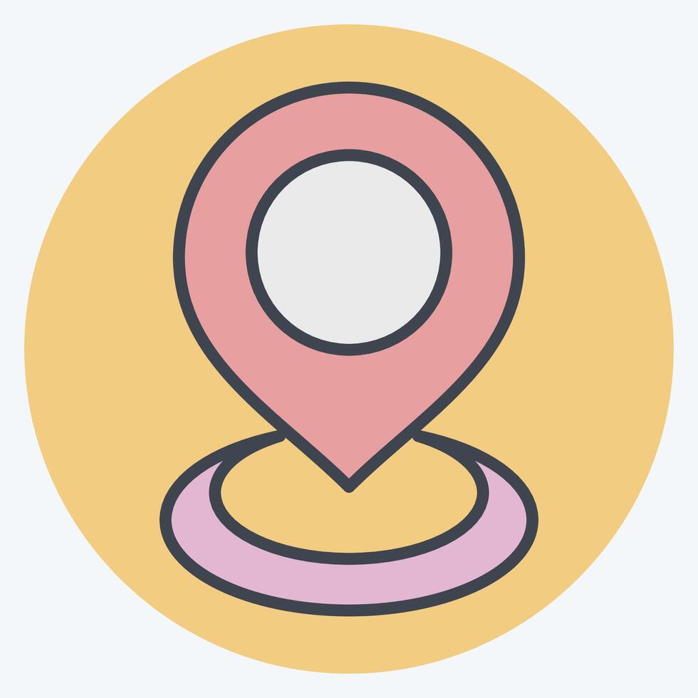 Icon Current Location 2. related to Location symbol. color mate style. design editable vector