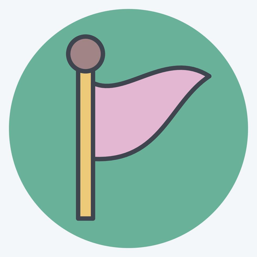 Icon Flag 2. related to Location symbol. color mate style. design editable vector
