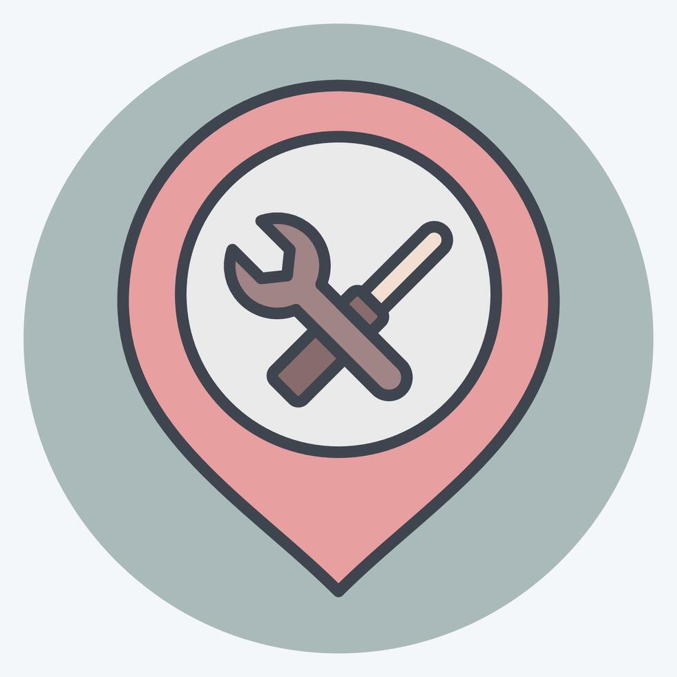 Icon Engineering. related to Location symbol. color mate style. design editable vector