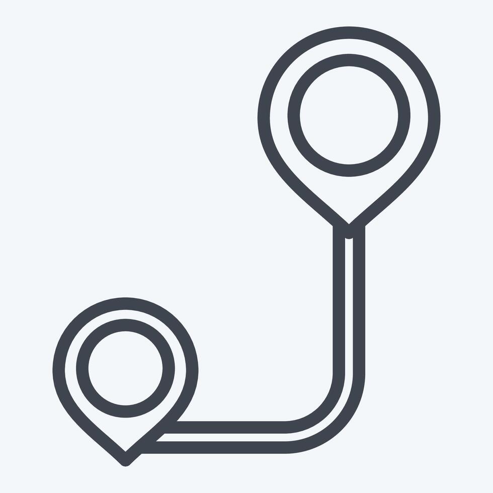 Icon Route Path. related to Location symbol. line style. design editable vector