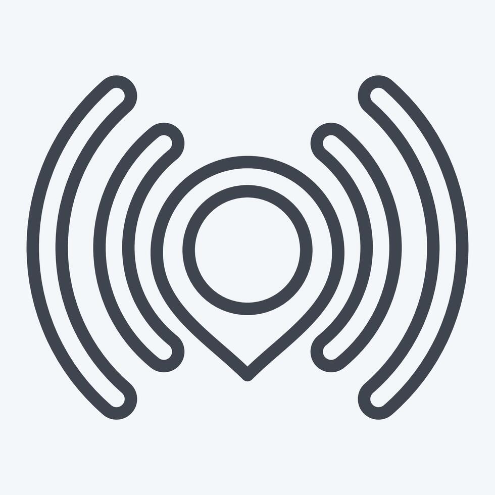 Icon Send Location. related to Location symbol. line style. design editable vector