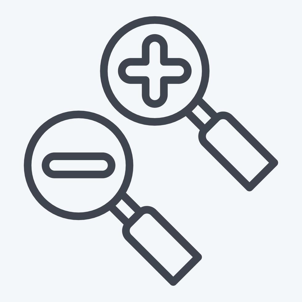 Icon Zoom Area. related to Location symbol. line style. design editable vector
