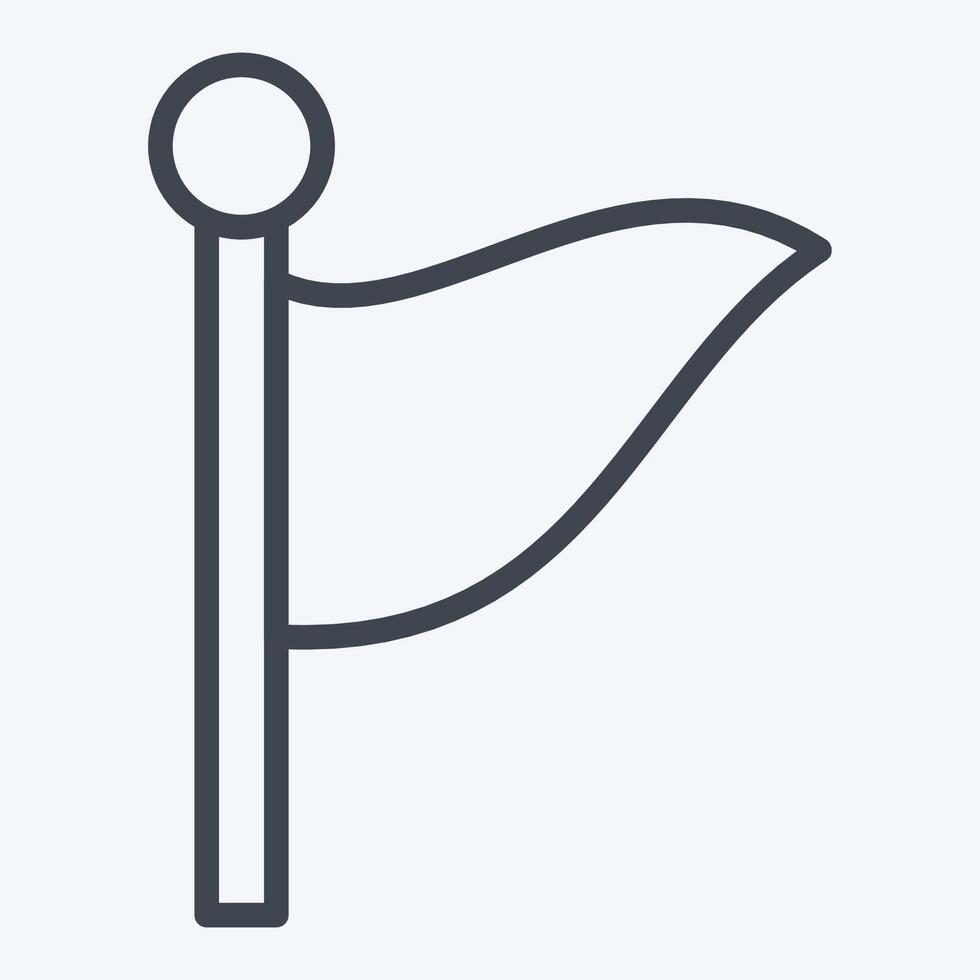 Icon Flag 2. related to Location symbol. line style. design editable vector