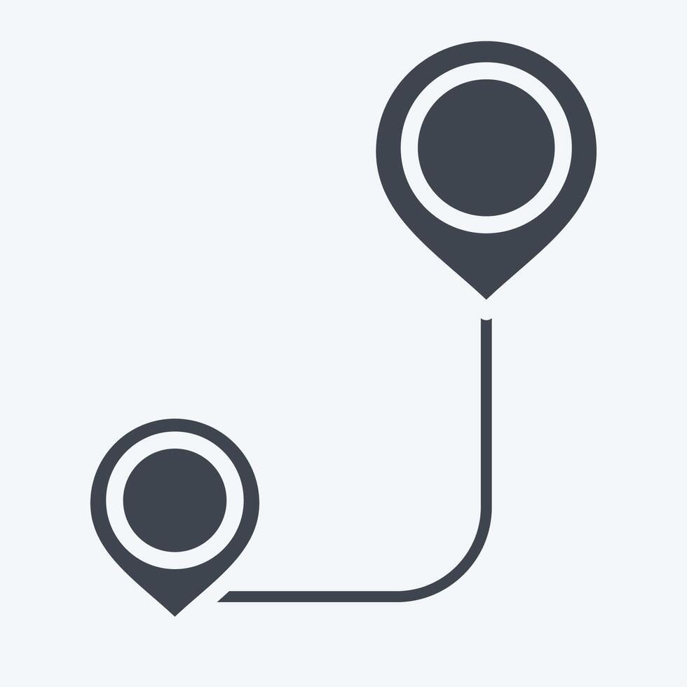 Icon Route Path. related to Location symbol. glyph style. design editable vector