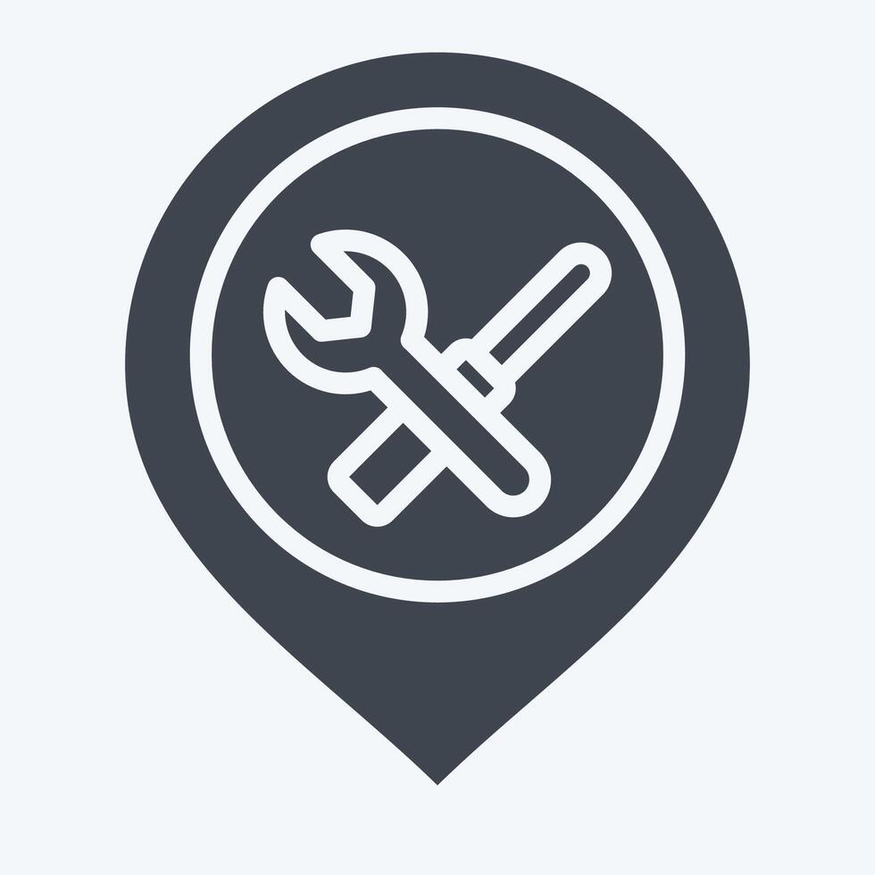Icon Engineering. related to Location symbol. glyph style. design editable vector