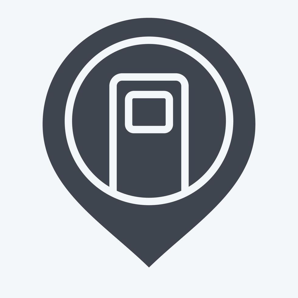 Icon Charging Station. related to Location symbol. glyph style. design editable vector