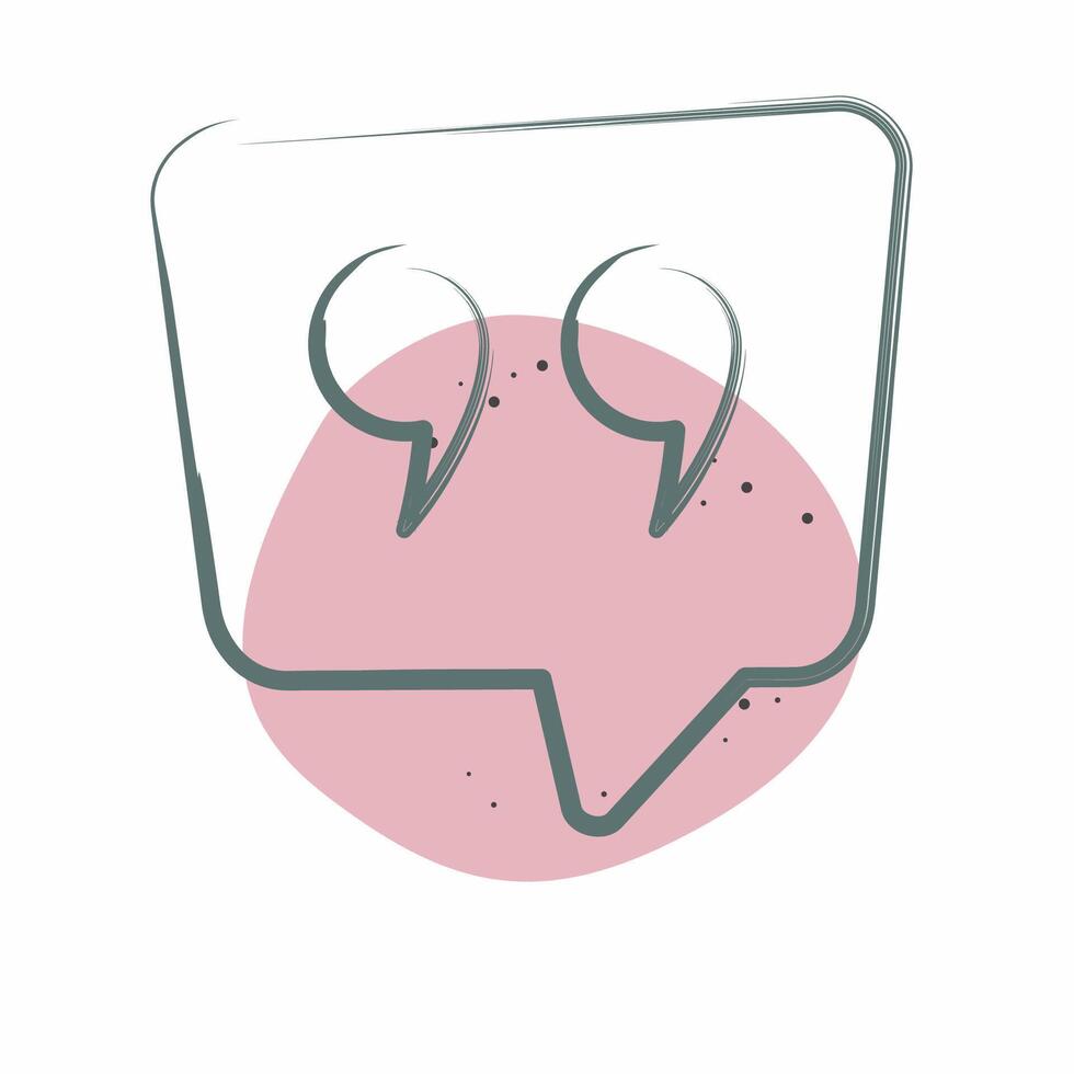 Icon Qoute. related to Speech symbol. Color Spot Style. design editable vector