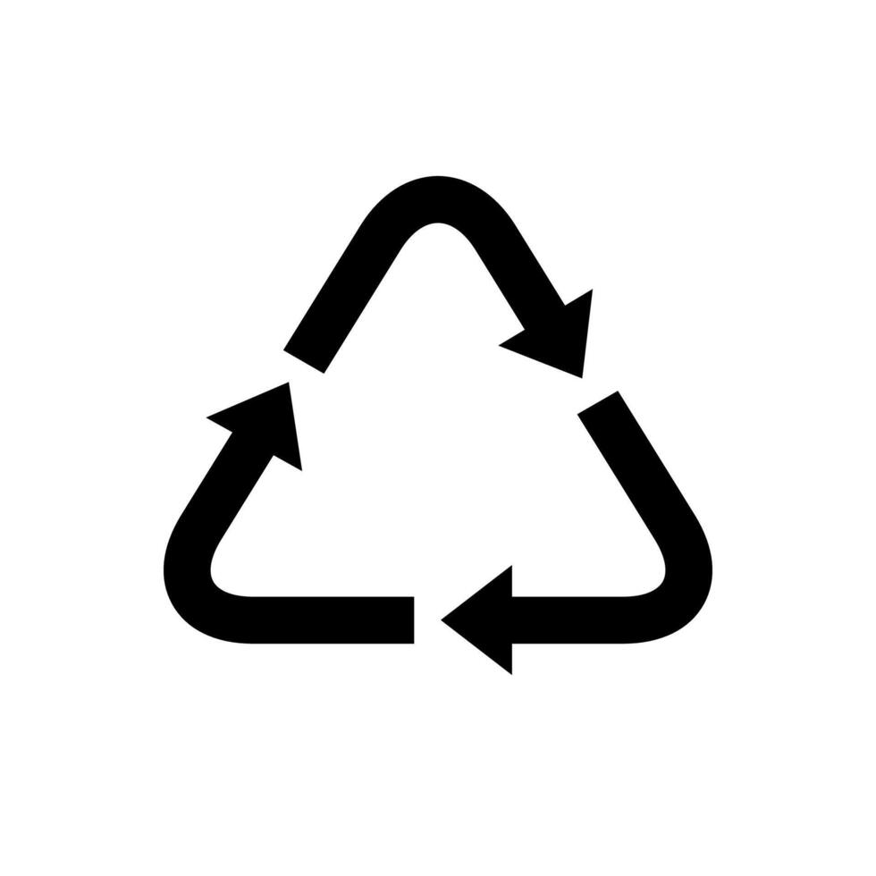 recycle icon template, arrow recycle triangle logo for plastic materials vector