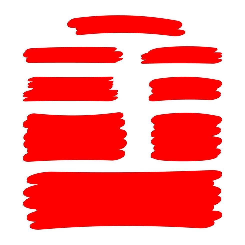 red stripes brush paint for scribble marker, brushstroke painting red color, red watercolor brush art, paintbrush red strip paint vector