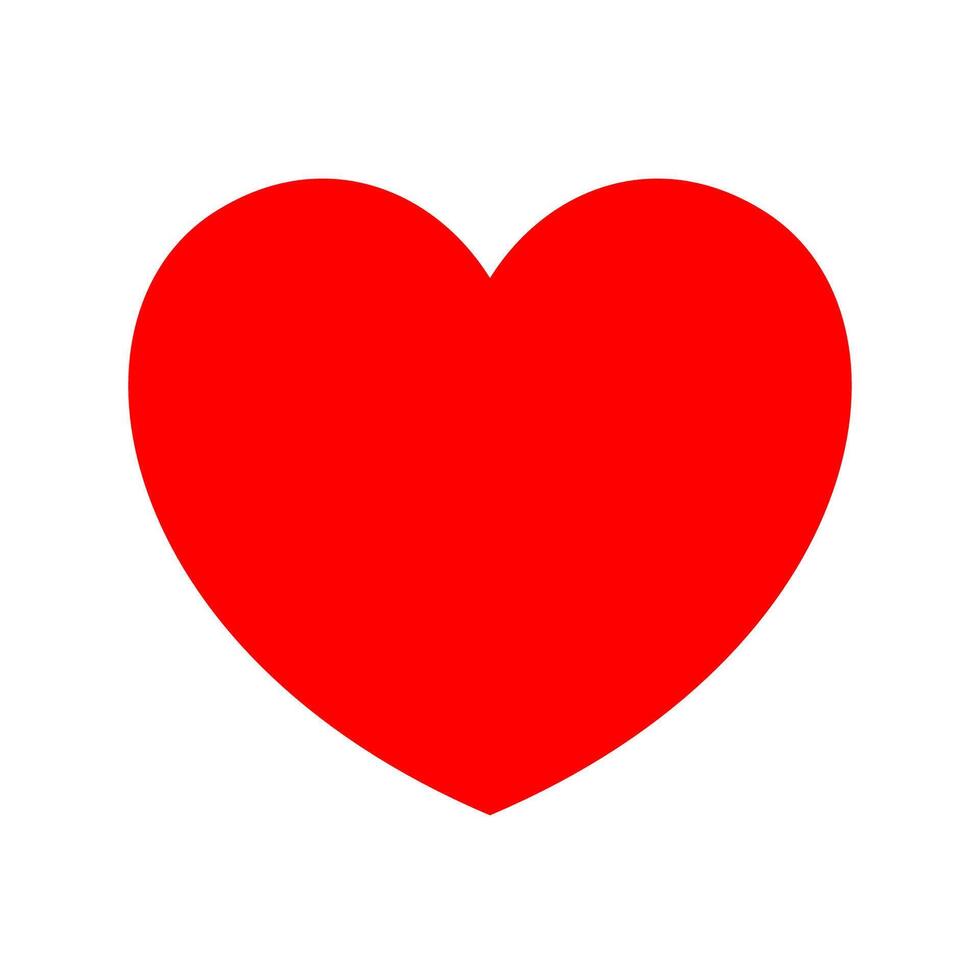 heart shape red cute isolated on white background, simple heart plain for graphic element valentine card, icon heart-shaped minimal flat lay for decoration, clip art heart sign red for passion concept vector